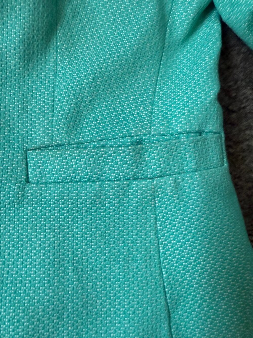 BANANA REPUBLIC Mint Green Tweed Cotton Linen Short Suit Set Blazer 6 Shorts 8 - Picture 9 of 16
